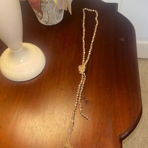 Chic Gold and Silver Beaded Necklace